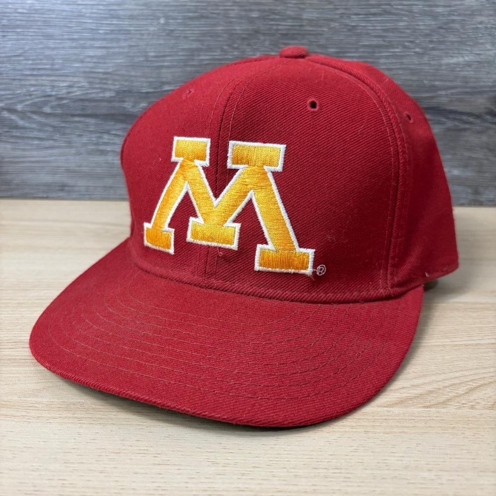 Vintage Minnesota Golden‎ Gophers Hat Fitted 7 3/8 Big Logo New Era Wool Blend